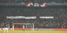 Feyenoord-fans komen met dodelijk spandoek in De Kuip tijdens Feyenoord-Sturm Graz