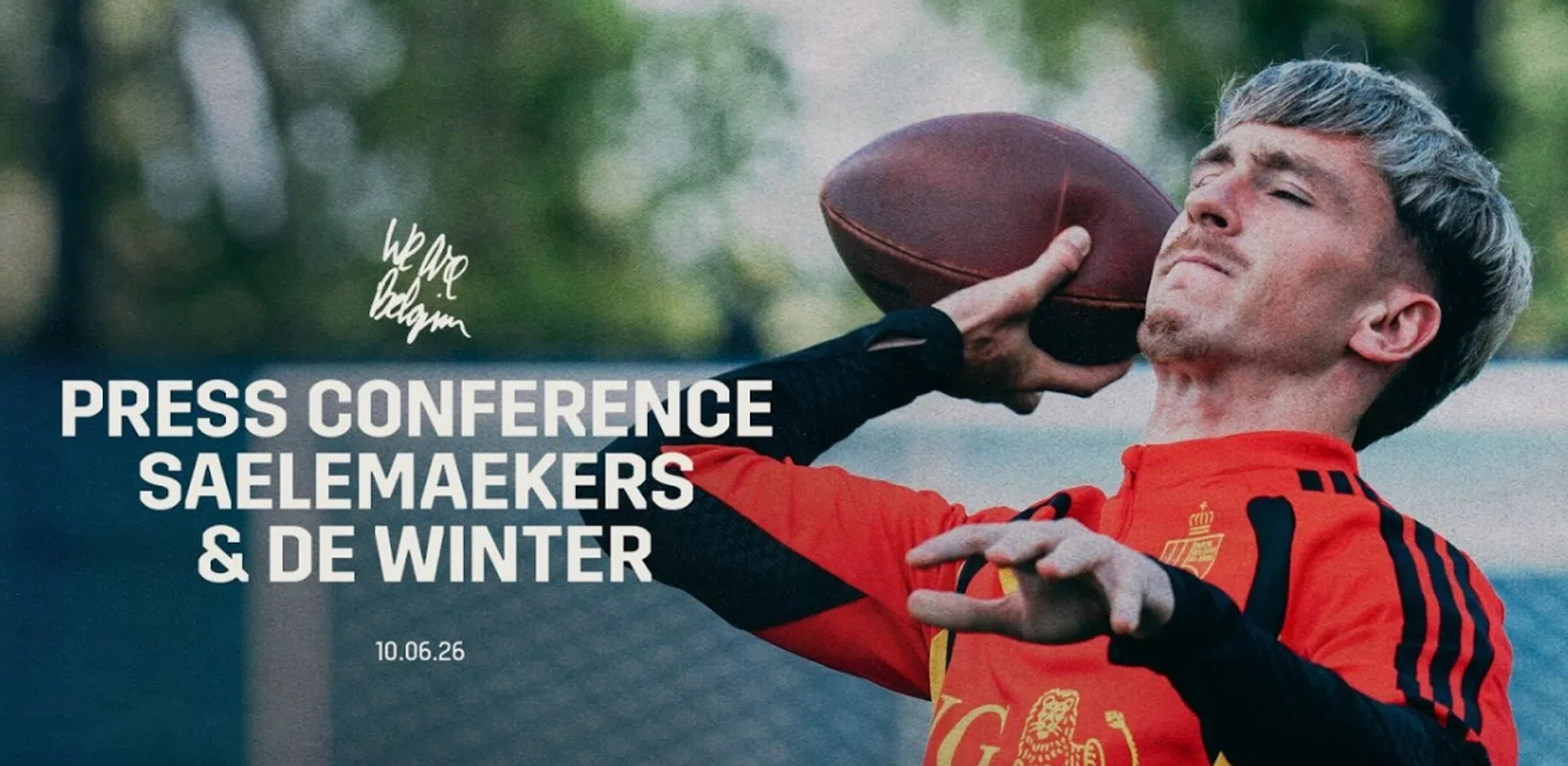 Saelemaekers en De Winter spreken pers toe vanuit basecamp Rode Duivels in Seattle