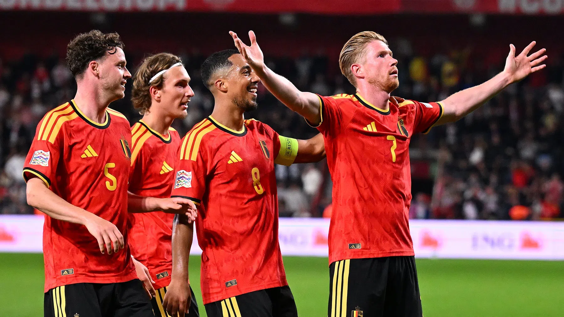 Tielemans, Vanaken en De Bruyne: middenveld Rode Duivels